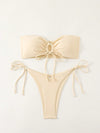 Drawstring Bandeau Bikini Set image 14
