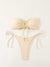 Drawstring Bandeau Bikini Set image 14