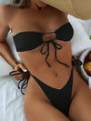 Drawstring Bandeau Bikini Set image 10