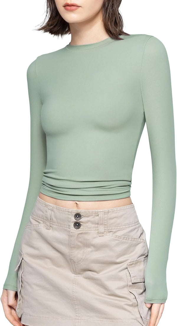 Long Sleeve T Shirts Crew Neck Slim Fit Top image 10
