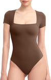 Square Neck Short Sleeve Bodysuitimage 10