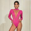 Mesh Patchwork Long Sleeve Bodysuitimage 0