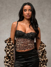 Leopard Print Mesh Lace Top image 3