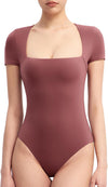 Square Neck Short Sleeve Bodysuitimage 8
