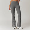  High Waist Yoga Micro Stretch Wide Leg Flare Pants with Bra image 4