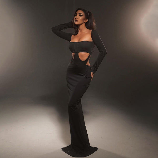 Long Sleeve Fit Slim Dress image 2