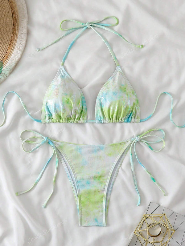 Tribal Animal Pattern Bikini With Triangle Strap image 9