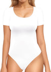Double Lined Long Sleeve Thong Bodysuit Top image 17