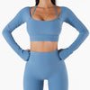 Seamless Ribbed Long Sleeve Crop Top image 3
