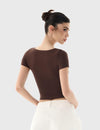 Scoop Neck Short Sleeve T Shirt Slim Fit image 12