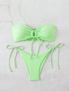 Drawstring Bandeau Bikini Set image 17