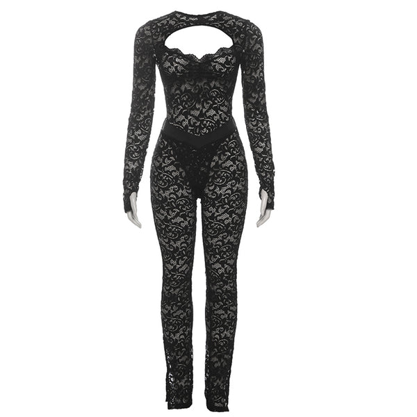 Backless Lace 2 Piece Pant Setimage 2