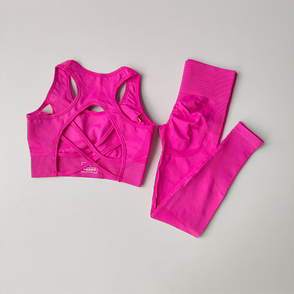 2PC Sports Bra and Leggings Yoga Set image 7