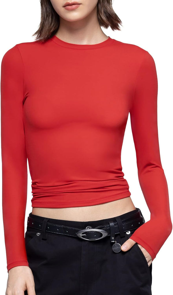 Long Sleeve T Shirts Crew Neck Slim Fit Top image 8