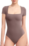 Square Neck Short Sleeve Bodysuitimage 9
