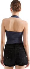 Double Lined Halter Going Out Tops Open Back Basic Cami Tank Tops image 6