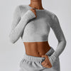 Crop Top Crewneck Sweatshirt and Flare Jogger Workout Set image 10
