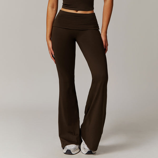 Pleated-Fold High Waist Flare Pants image 1