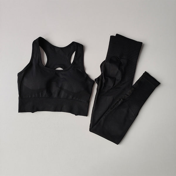 2PC Sports Bra and Leggings Yoga Set image 11