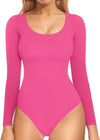 Double Lined Long Sleeve Thong Bodysuit Top image 3