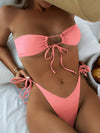 Drawstring Bandeau Bikini Set image 15